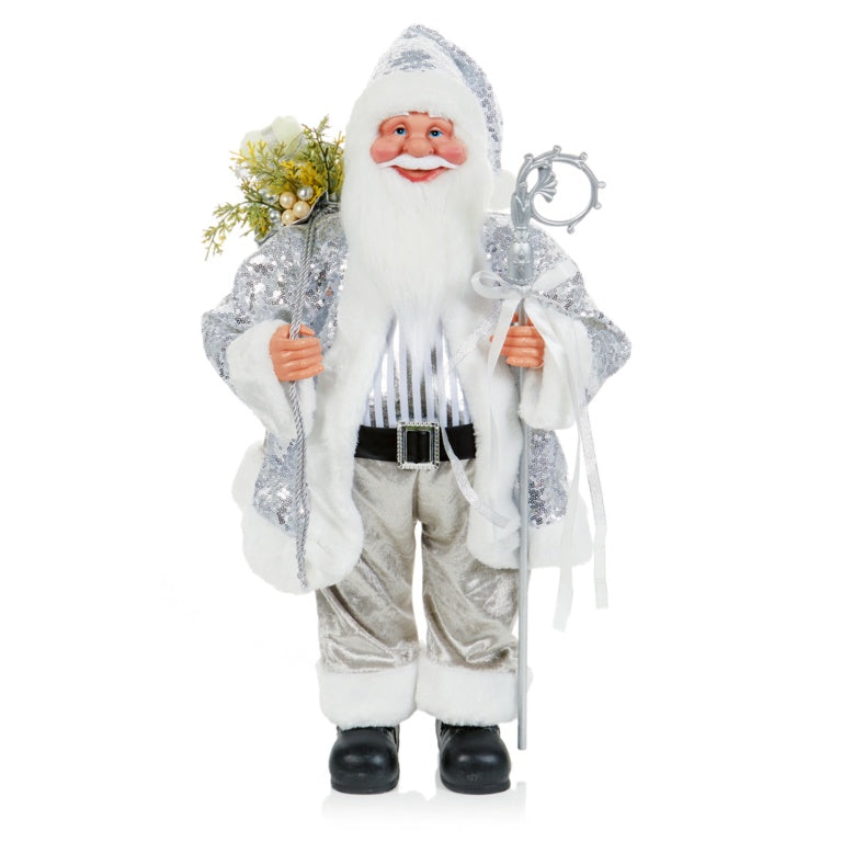 Premier Silver Plush Santa