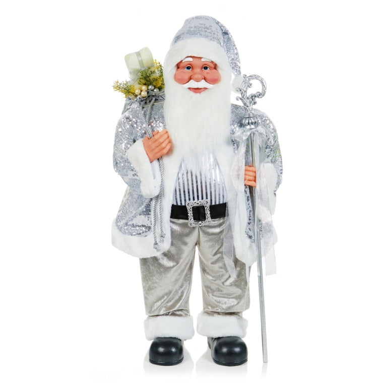 Premier Silver Plush Santa