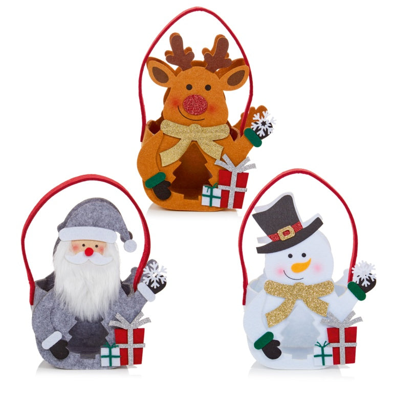 Premier Christmas Character With Parcel Felt Bag