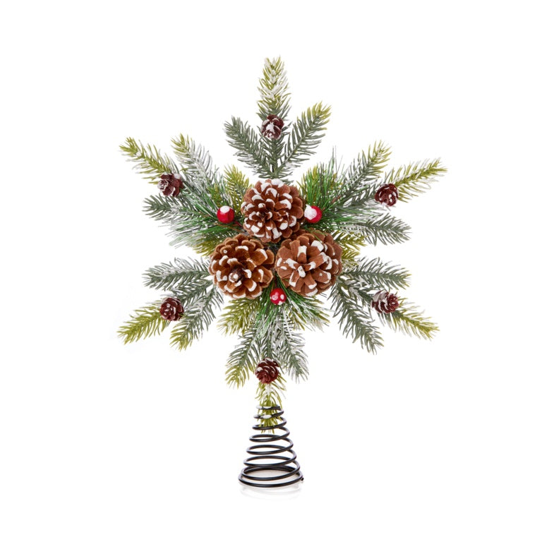 Premier Fir Snowflake With Berries Tree Topper