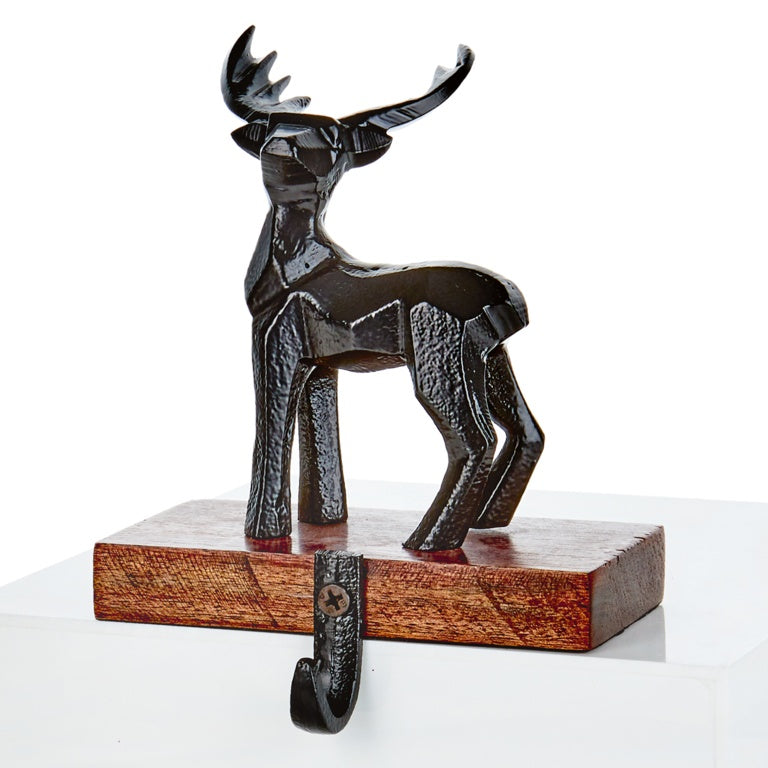 Premier Black Metal Stag Stocking Holder