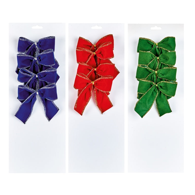 Premier Velvet Bows On Card 4 Piece