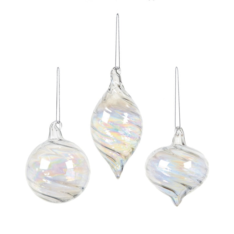 Premier Clear Glass Spiral Shape Bauble