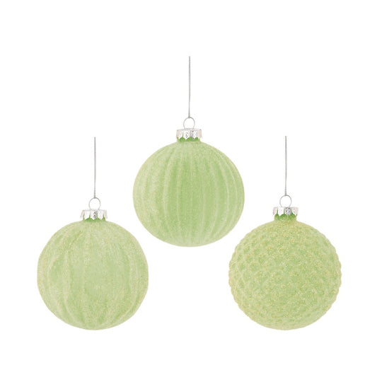 Premier Pale Green Frosted Glass Bauble