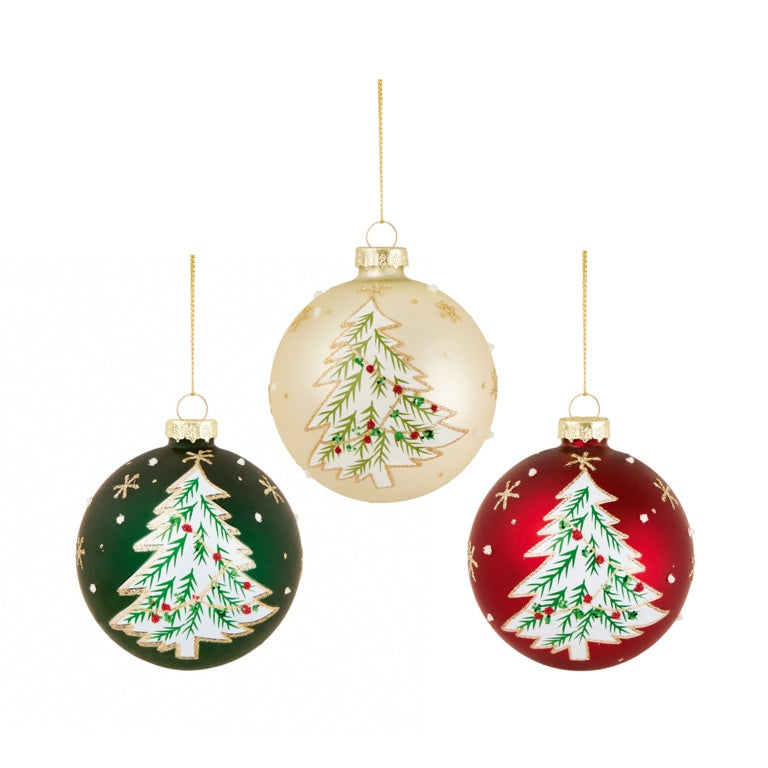 Premier Glass Bauble With Christmas Tree