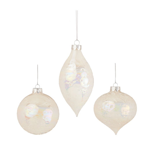 Premier White Wavy Effect Bauble