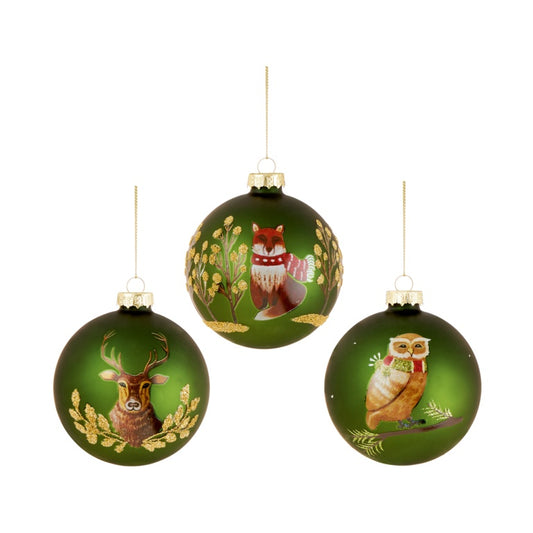 Premier Green Woodland Bauble