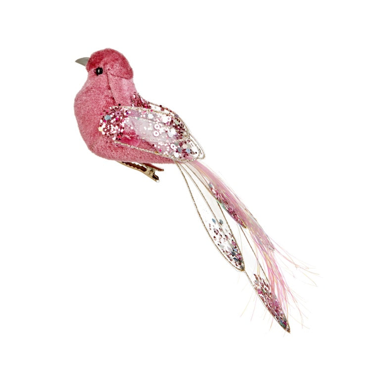 Premier Pink Glitter Feather Bird