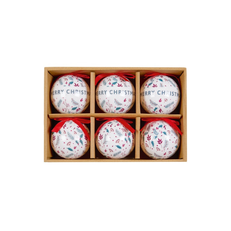 Premier 75mm Holly Berry Design Decoupage Balls