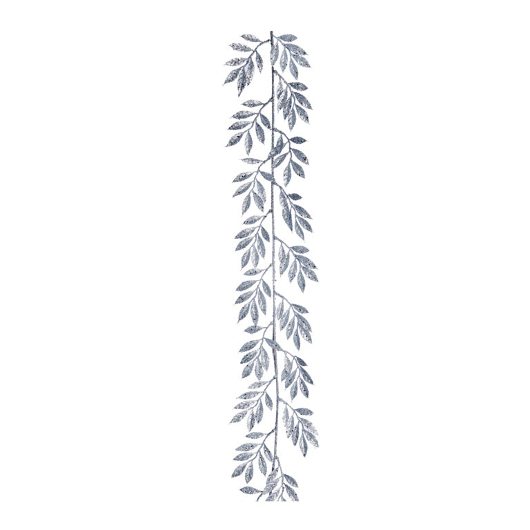 Premier Silver Glitter Leaf Garland