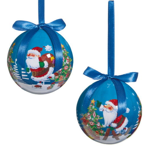 Premier Santa On Blue Baubles