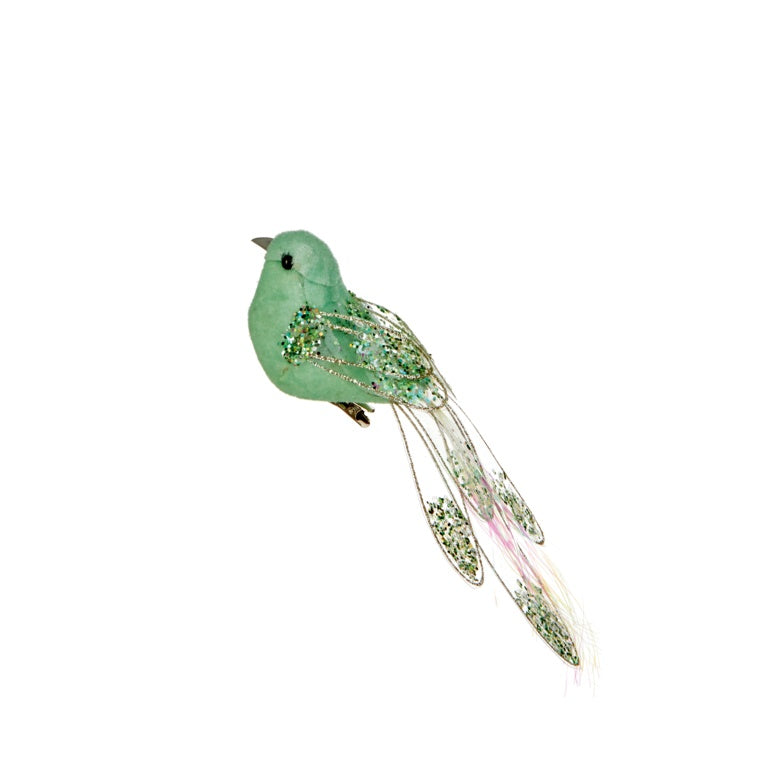 Premier Light Green Glitter Feather Bird