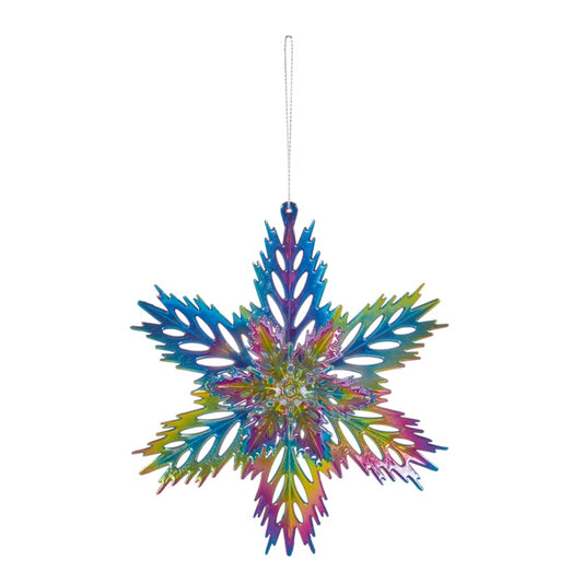 Premier Multi Coloured Snowflake Leaf Hanging Decoration