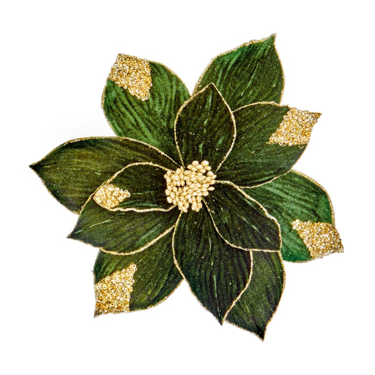 Premier Velvet With Gold Sequin Poinsettia