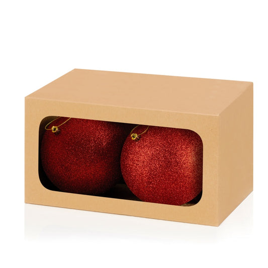 Premier Red Glitter Shatterproof Baubles