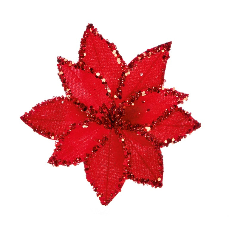 Premier Beaded Poinsettia On Clip