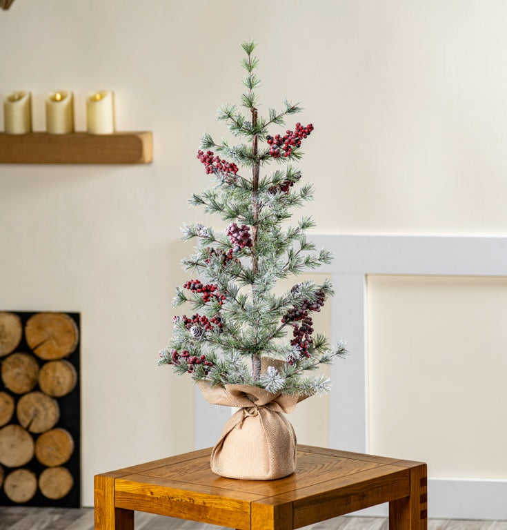 Premier BristleTree With Berries & Hessian Base