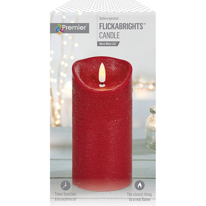 Premier Red Flickabrights Textured Candle