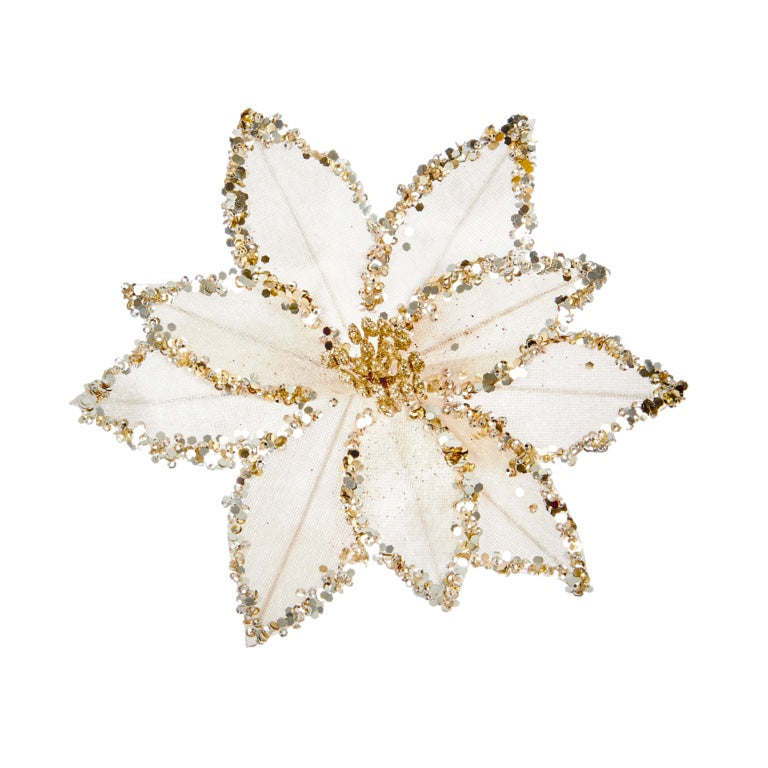 Premier Beaded Poinsettia On Clip