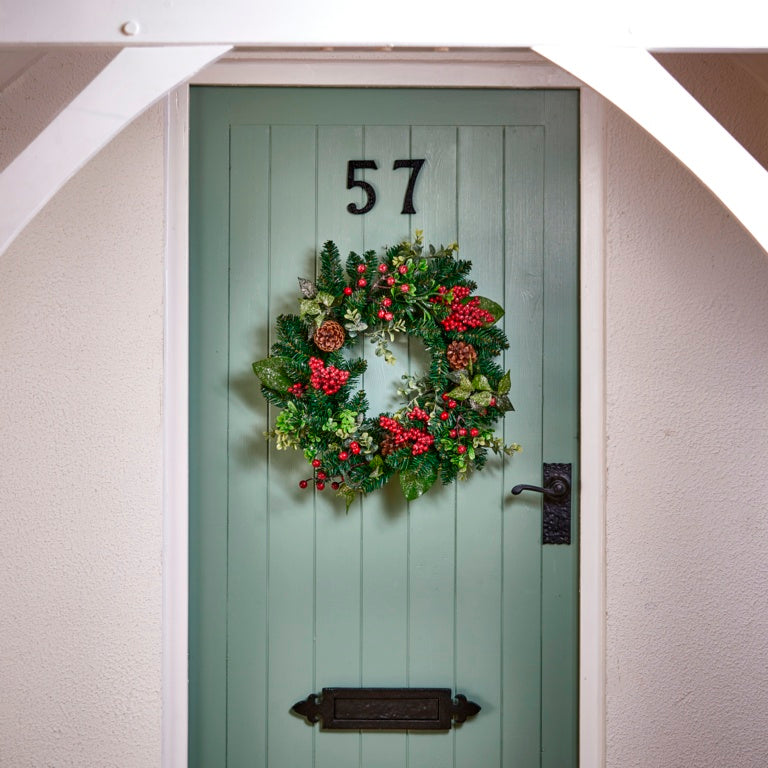 Premier Cotoneaster Wreath Glitter B/Leaf