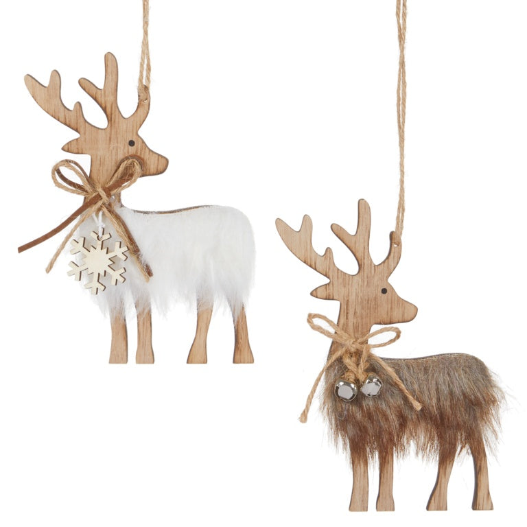 Premier Deer With Fur Hanging Decoration