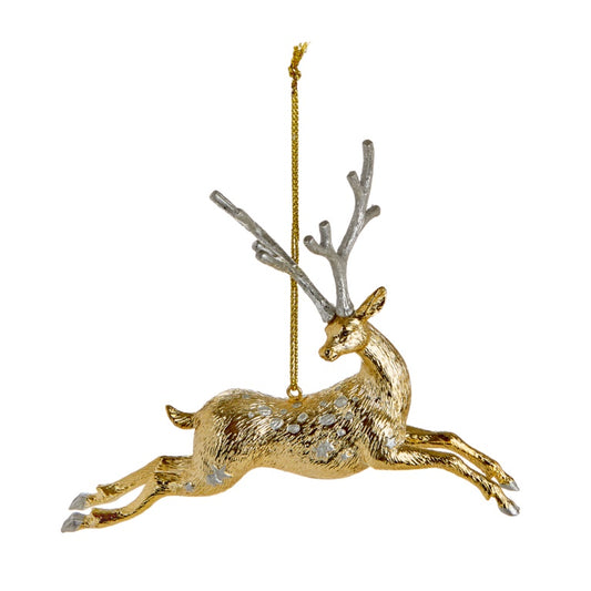 Premier Gold Prancing Reindeer Hanging Decoration