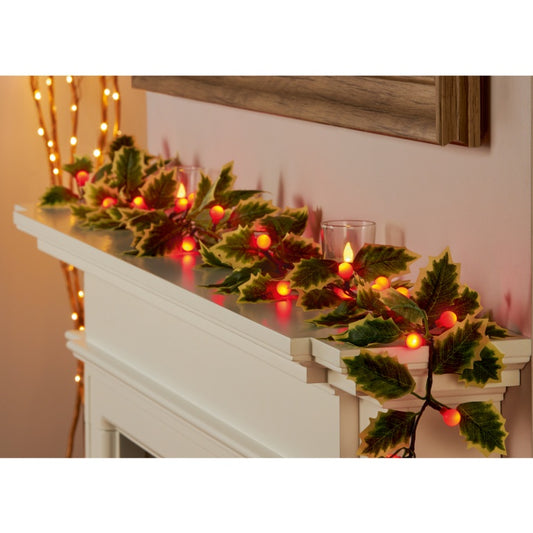 Premier Holly Berry Garland With 35 LEDs