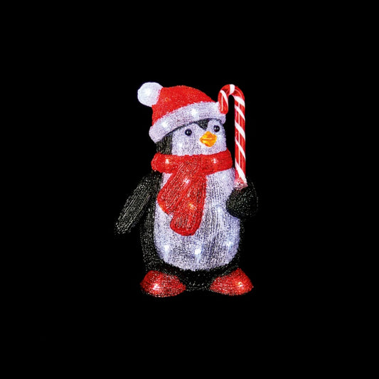 Premier Acrylic Penguin With Candy & 30 White LEDs