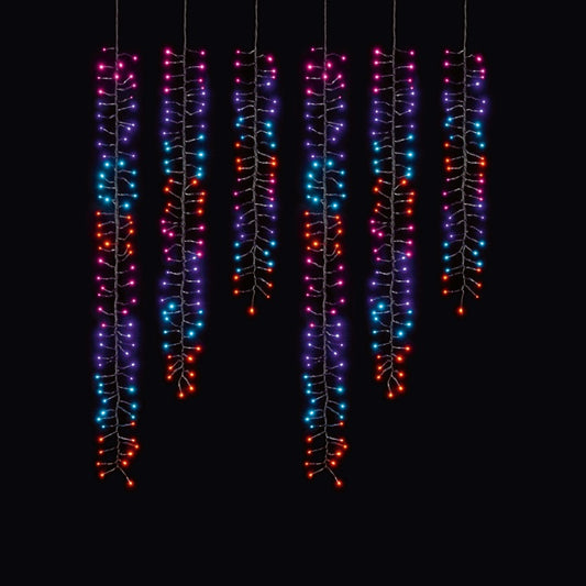 Premier Multi Action LED 18 Drop Tree Cluster Rainbow