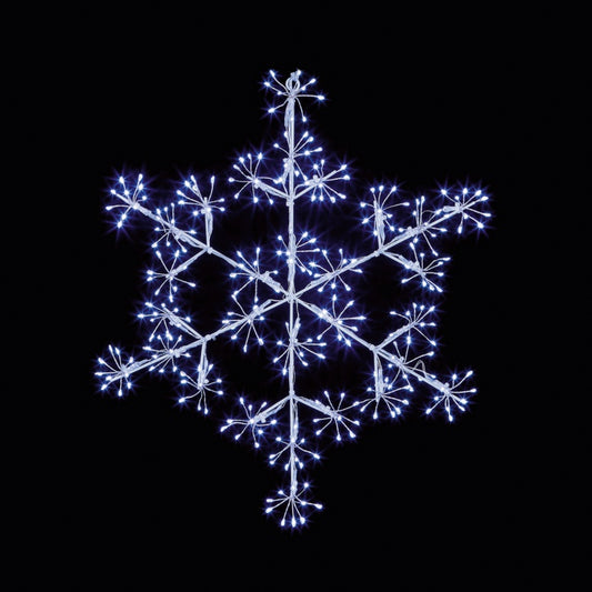 Premier Silver Snowflake With White LEDs