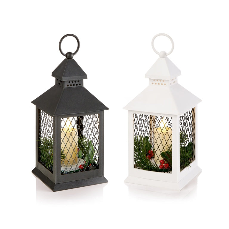 Premier Lantern With Fir Branch & Berries