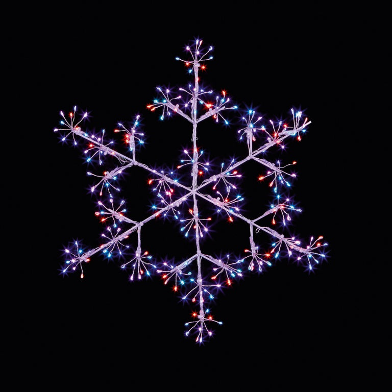 Premier White Snowflake With Rainbow LEDs