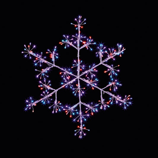 Premier White Snowflake With Rainbow LEDs