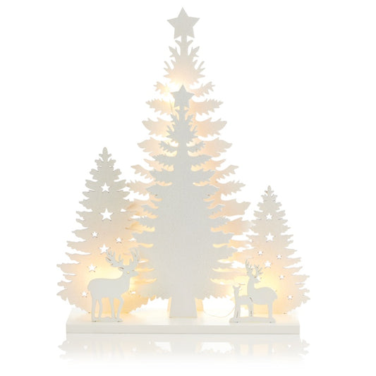 Premier Lit White Wooden Christmas Tree Scene