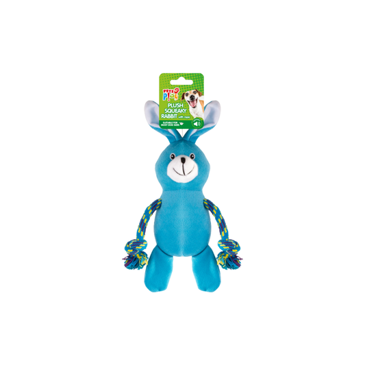 Pets at Play Squeaky Rabbit With Rope Arms