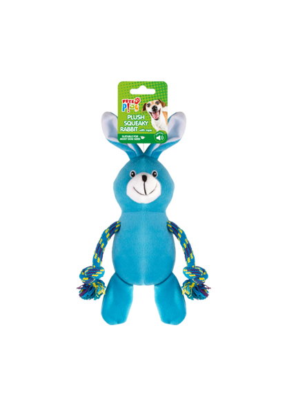 Pets at Play Squeaky Rabbit With Rope Arms
