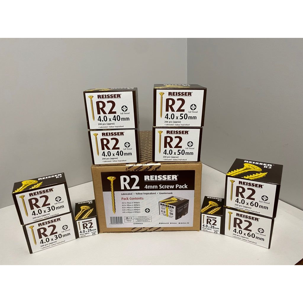 Reisser R2 Woodscrews 4mm Trade Pack