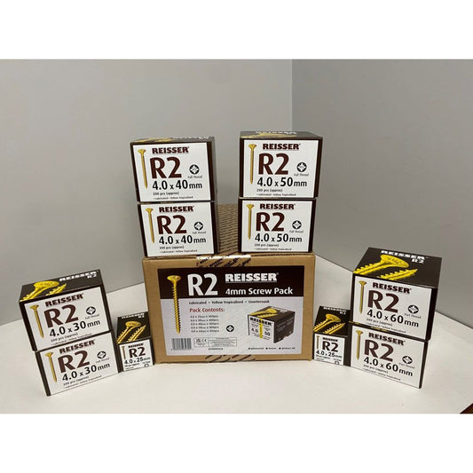 Reisser R2 Woodscrews 4mm Trade Pack