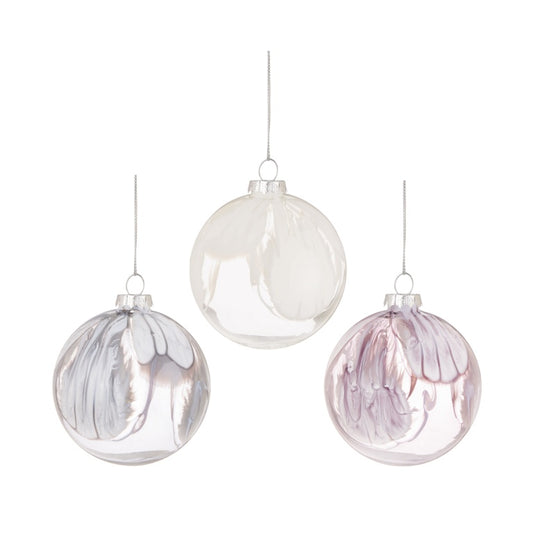 Premier Lilac Marbled Bauble Assorted