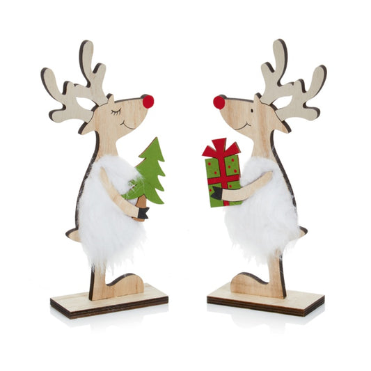 Premier Wooden Reindeer Assorted