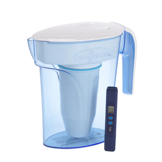 Zerowater 7-Cup / 1.7L Ready Pour Jug + Filter Blue & White