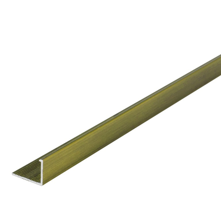 Tile Rite Gloss Brushed Gold Metal Tile Trim L Profile