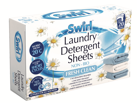 Hojas de detergente para ropa Swirl