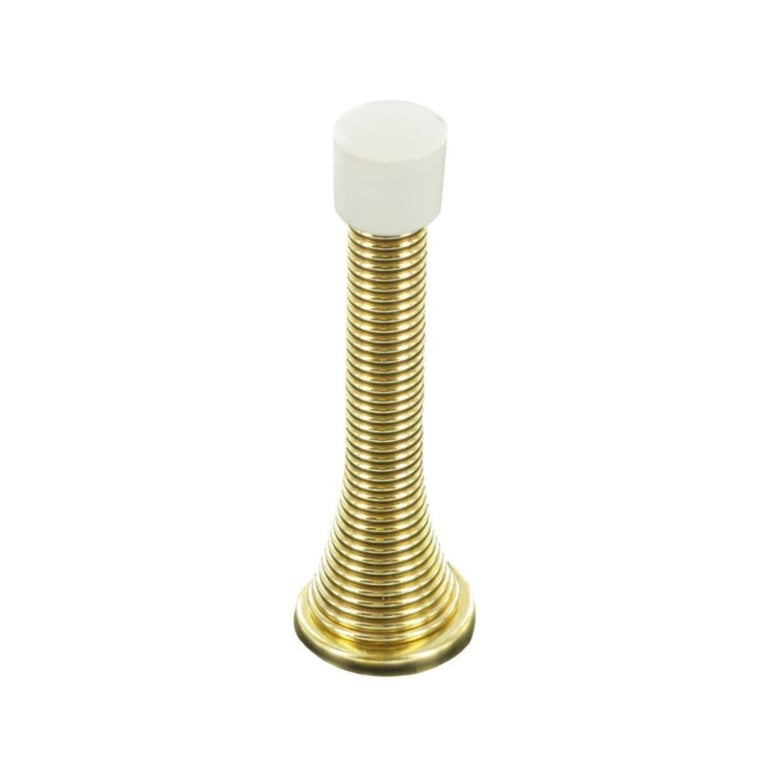 Securit Brass Plated Spring Door Stop