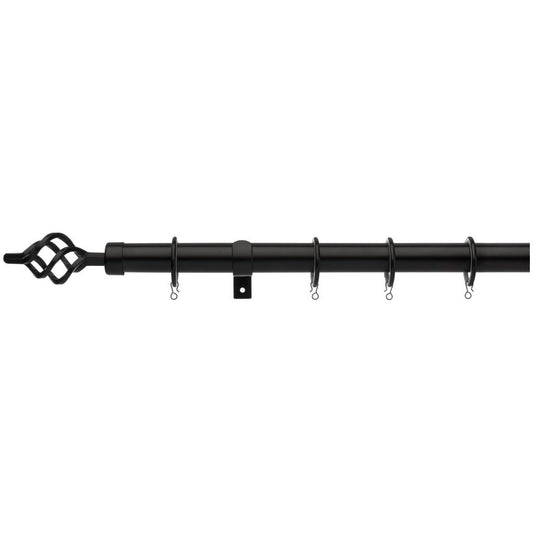 Universal Metal Curtain Pole Cage Black 28mm