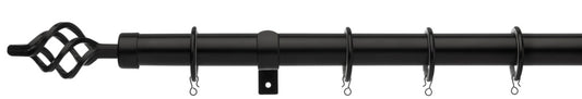 Universal Metal Curtain Pole Cage Black 28mm