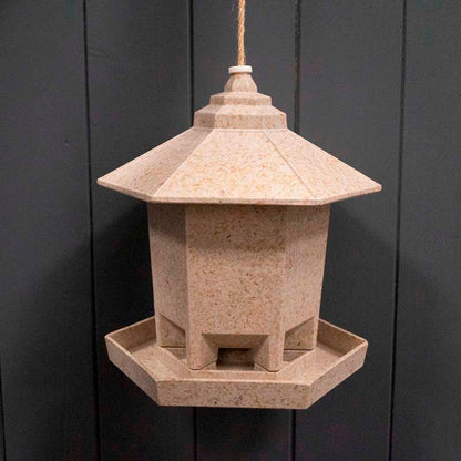 Earthy Sustainable Hexagon Bird Feeder