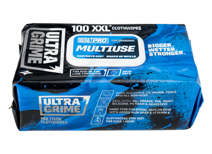 Ultragrime Pro Multi-Use Cloth Wipes XXL 100 Pack