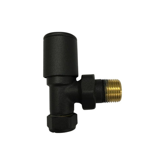 Kvit Black Radiator Angled Valve Pair