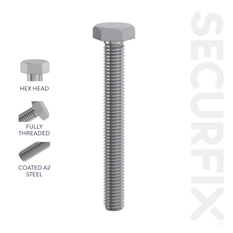 Tornillos de fijación de cabeza hexagonal Securfix, paquete de 100